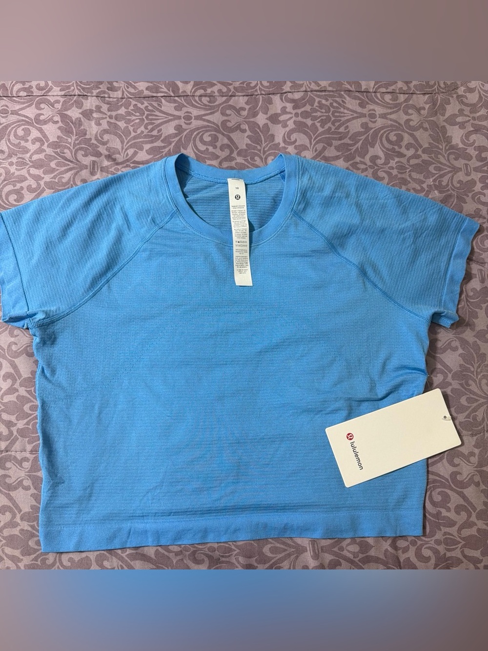 lululemon athletica women’s Short-Sleeve Crew in Light Blue